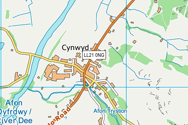 LL21 0NG map - OS VectorMap District (Ordnance Survey)