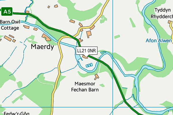 LL21 0NR map - OS VectorMap District (Ordnance Survey)