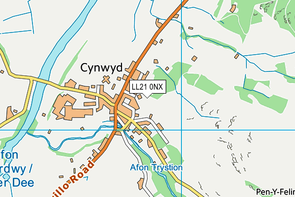LL21 0NX map - OS VectorMap District (Ordnance Survey)
