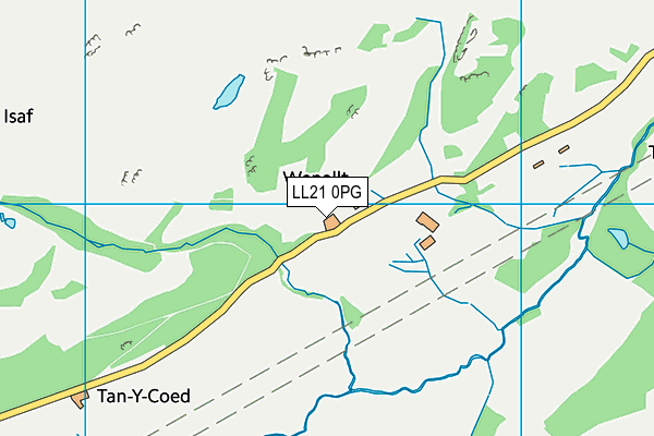 LL21 0PG map - OS VectorMap District (Ordnance Survey)