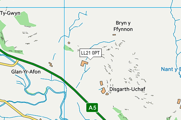 LL21 0PT map - OS VectorMap District (Ordnance Survey)