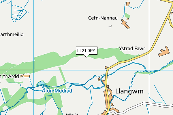 LL21 0PY map - OS VectorMap District (Ordnance Survey)
