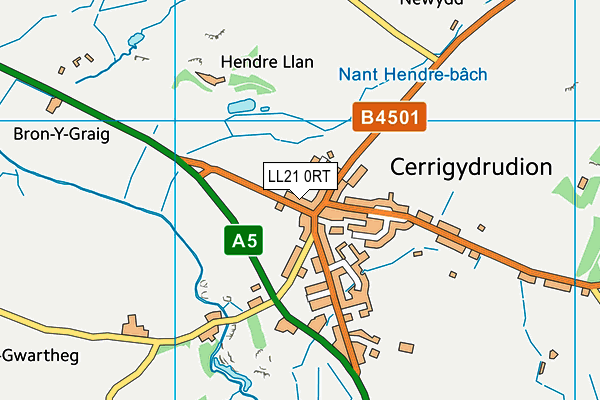 LL21 0RT map - OS VectorMap District (Ordnance Survey)