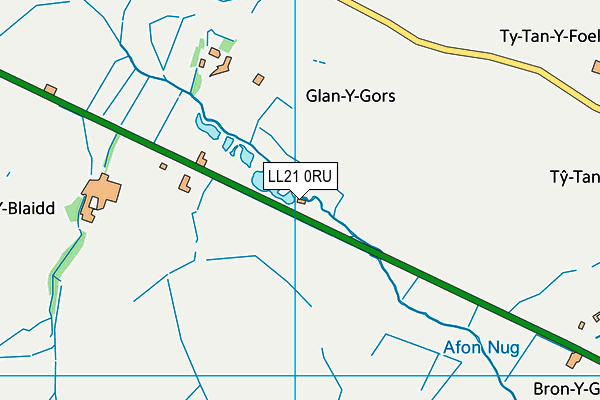 LL21 0RU map - OS VectorMap District (Ordnance Survey)