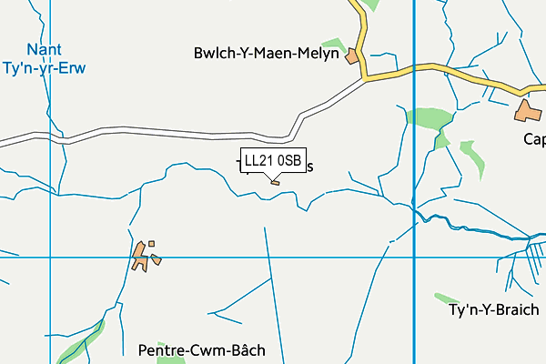 LL21 0SB map - OS VectorMap District (Ordnance Survey)