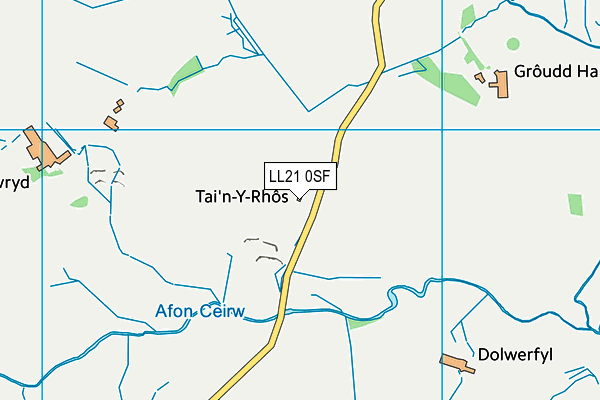 LL21 0SF map - OS VectorMap District (Ordnance Survey)