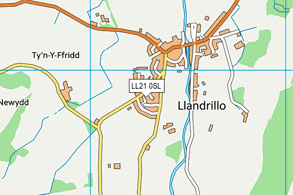 LL21 0SL map - OS VectorMap District (Ordnance Survey)