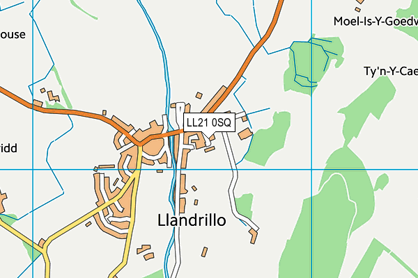 LL21 0SQ map - OS VectorMap District (Ordnance Survey)