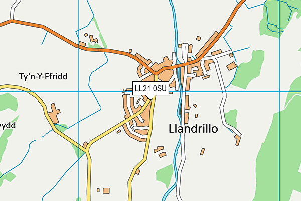 LL21 0SU map - OS VectorMap District (Ordnance Survey)