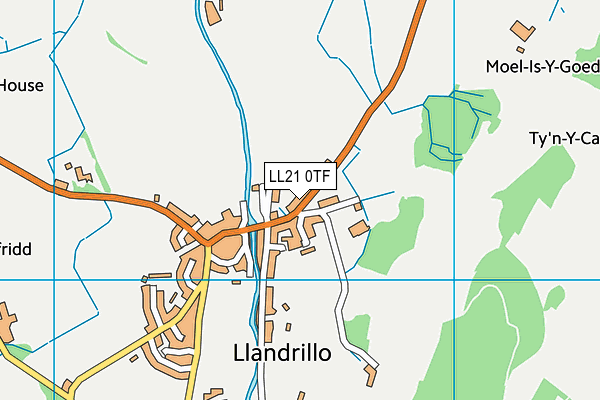LL21 0TF map - OS VectorMap District (Ordnance Survey)