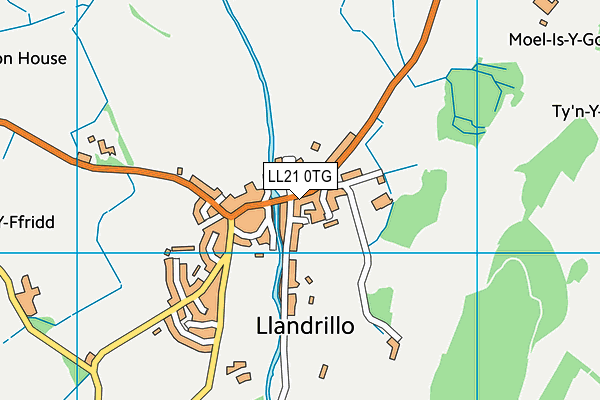 LL21 0TG map - OS VectorMap District (Ordnance Survey)