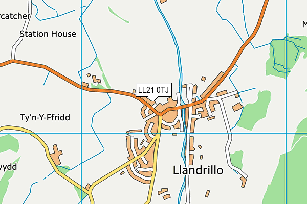 LL21 0TJ map - OS VectorMap District (Ordnance Survey)