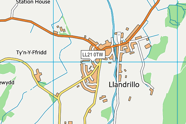 LL21 0TW map - OS VectorMap District (Ordnance Survey)