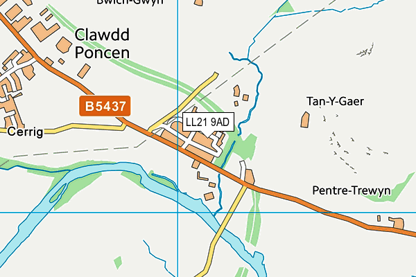 LL21 9AD map - OS VectorMap District (Ordnance Survey)