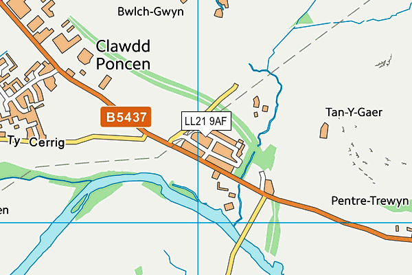 LL21 9AF map - OS VectorMap District (Ordnance Survey)