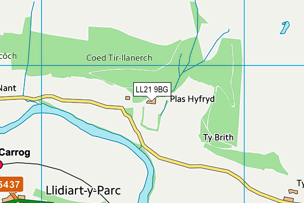 LL21 9BG map - OS VectorMap District (Ordnance Survey)