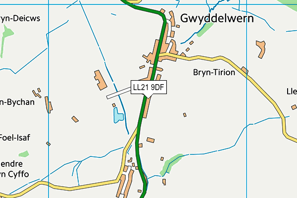 Ysgol Bro Elwern map (LL21 9DF) - OS VectorMap District (Ordnance Survey)