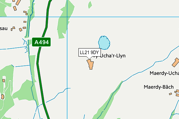 LL21 9DY map - OS VectorMap District (Ordnance Survey)