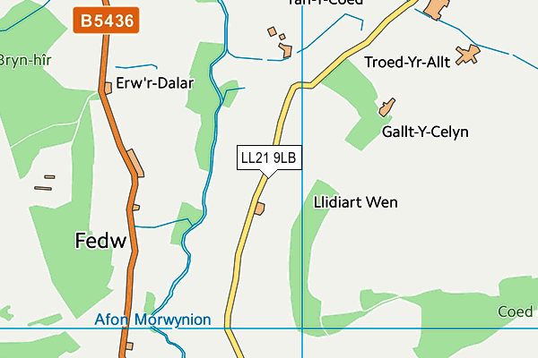 LL21 9LB map - OS VectorMap District (Ordnance Survey)