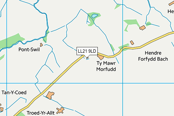 LL21 9LD map - OS VectorMap District (Ordnance Survey)