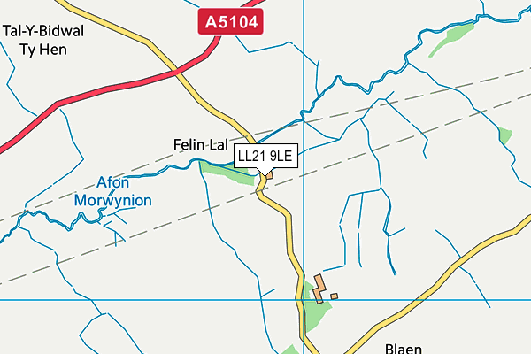 LL21 9LE map - OS VectorMap District (Ordnance Survey)