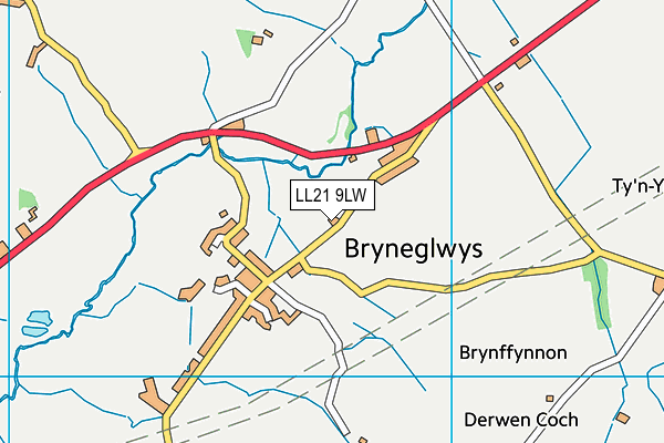 LL21 9LW map - OS VectorMap District (Ordnance Survey)