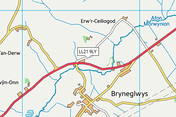 LL21 9LY map - OS VectorMap District (Ordnance Survey)