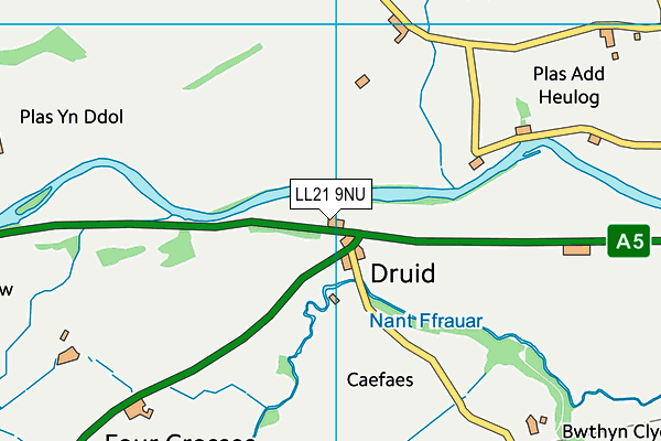LL21 9NU map - OS VectorMap District (Ordnance Survey)