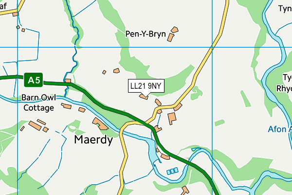 LL21 9NY map - OS VectorMap District (Ordnance Survey)