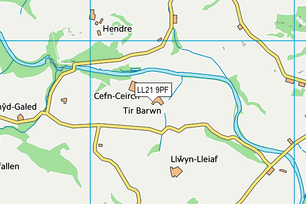 LL21 9PF map - OS VectorMap District (Ordnance Survey)
