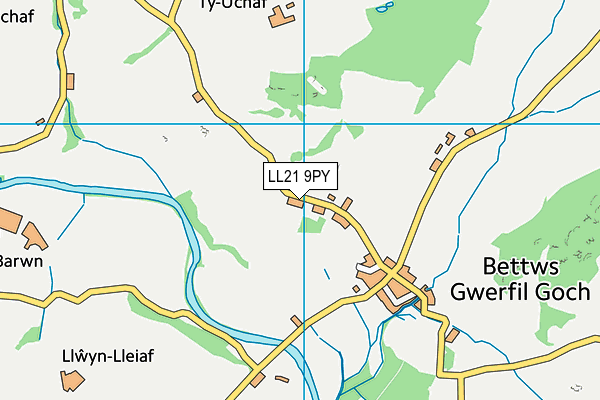 LL21 9PY map - OS VectorMap District (Ordnance Survey)