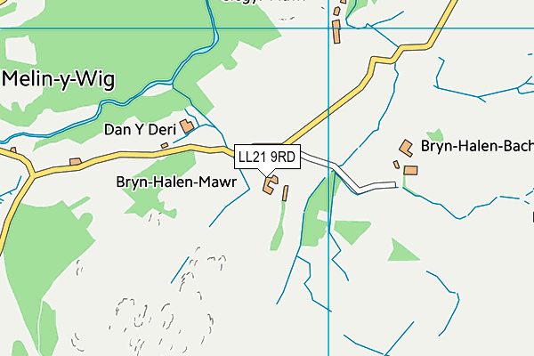 LL21 9RD map - OS VectorMap District (Ordnance Survey)