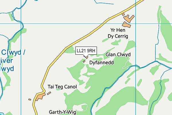 LL21 9RH map - OS VectorMap District (Ordnance Survey)