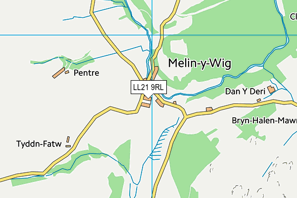LL21 9RL map - OS VectorMap District (Ordnance Survey)
