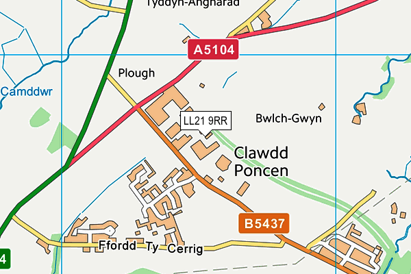 LL21 9RR map - OS VectorMap District (Ordnance Survey)