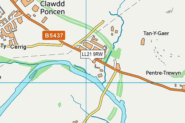 LL21 9RW map - OS VectorMap District (Ordnance Survey)