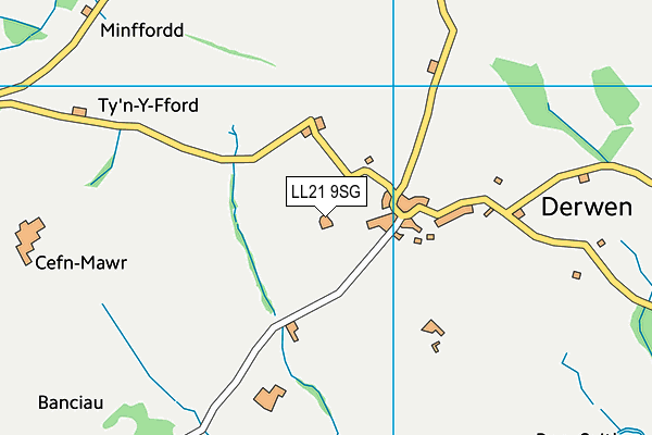 LL21 9SG map - OS VectorMap District (Ordnance Survey)