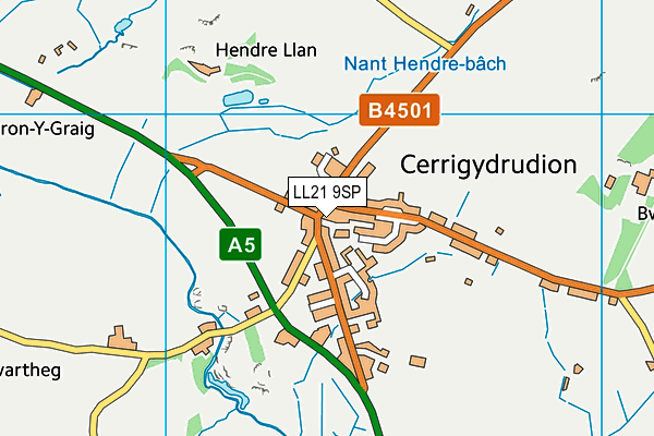 LL21 9SP map - OS VectorMap District (Ordnance Survey)