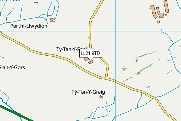 LL21 9TD map - OS VectorMap District (Ordnance Survey)
