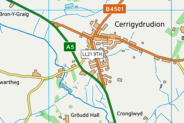 LL21 9TH map - OS VectorMap District (Ordnance Survey)