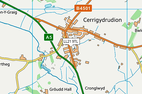 LL21 9TL map - OS VectorMap District (Ordnance Survey)