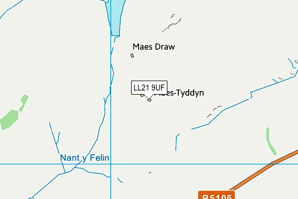 LL21 9UF map - OS VectorMap District (Ordnance Survey)