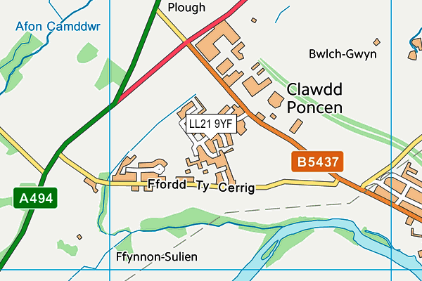 LL21 9YF map - OS VectorMap District (Ordnance Survey)