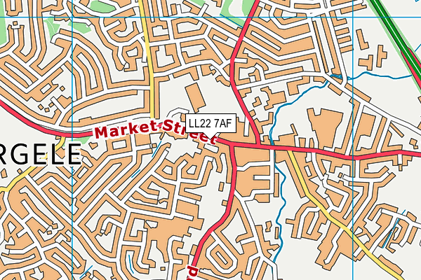 LL22 7AF map - OS VectorMap District (Ordnance Survey)