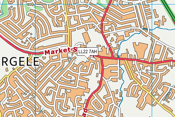 LL22 7AH map - OS VectorMap District (Ordnance Survey)