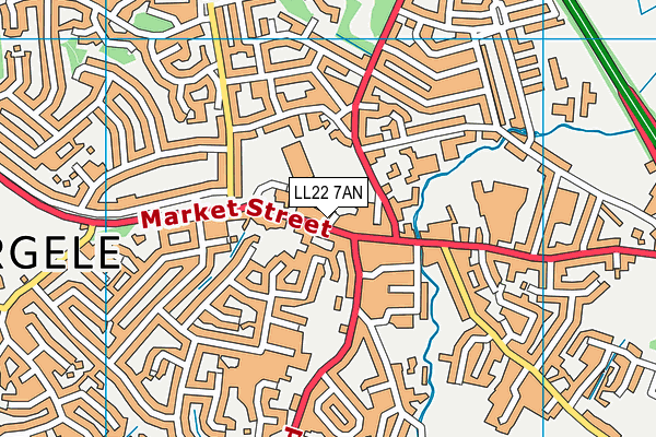 LL22 7AN map - OS VectorMap District (Ordnance Survey)