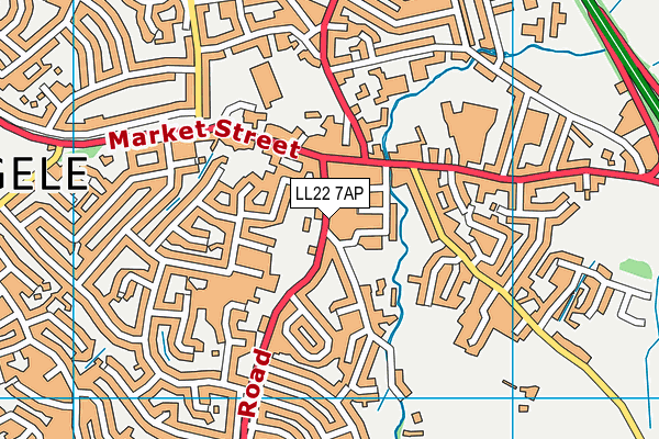 LL22 7AP map - OS VectorMap District (Ordnance Survey)