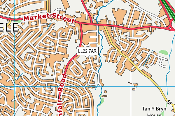 LL22 7AR map - OS VectorMap District (Ordnance Survey)
