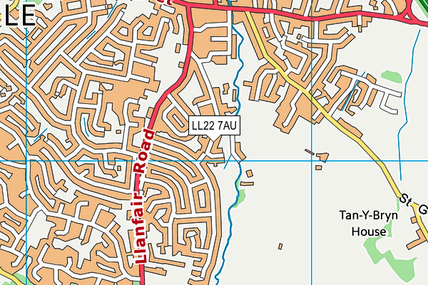 LL22 7AU map - OS VectorMap District (Ordnance Survey)