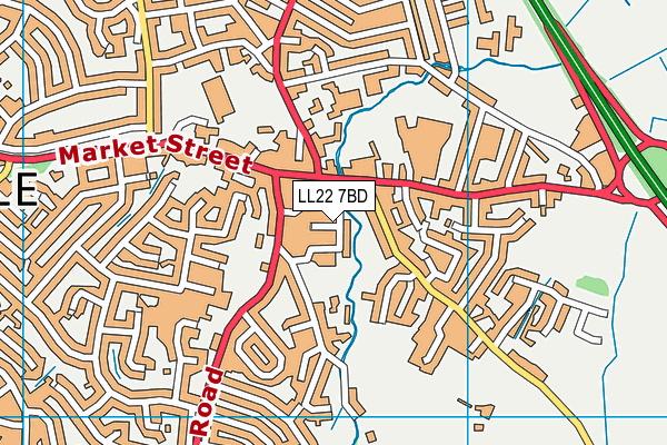 LL22 7BD map - OS VectorMap District (Ordnance Survey)